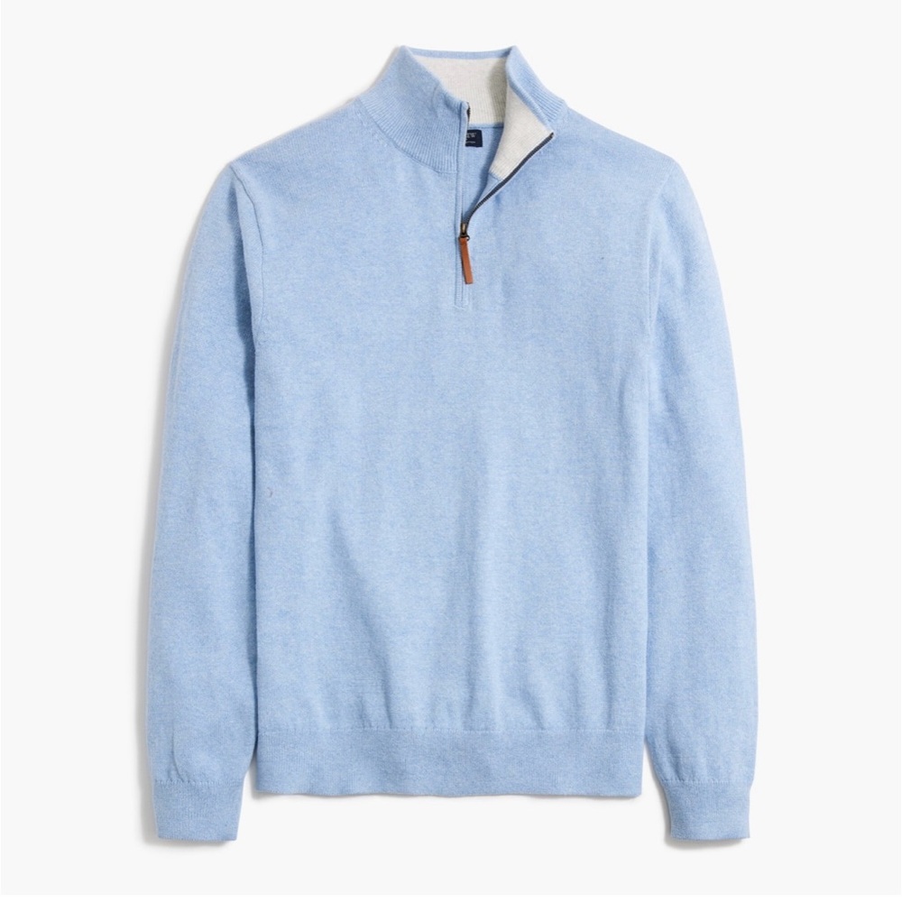 J. Crew Cotton Sky Blue Half-Zip-Up